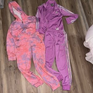 Girls adidas and Reebok zip- up Jacket and pants set essential